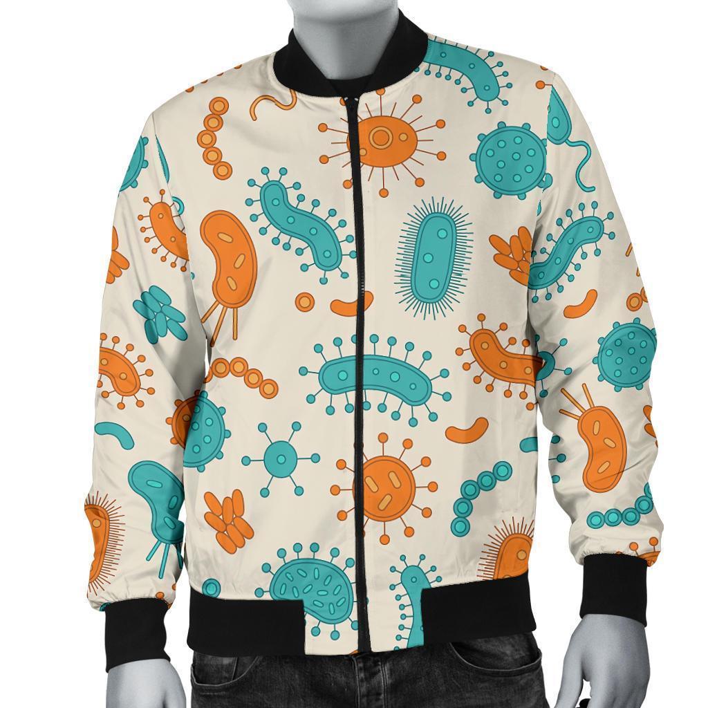 Bacteria Virus Print Pattern Men's Bomber Jacket-grizzshop