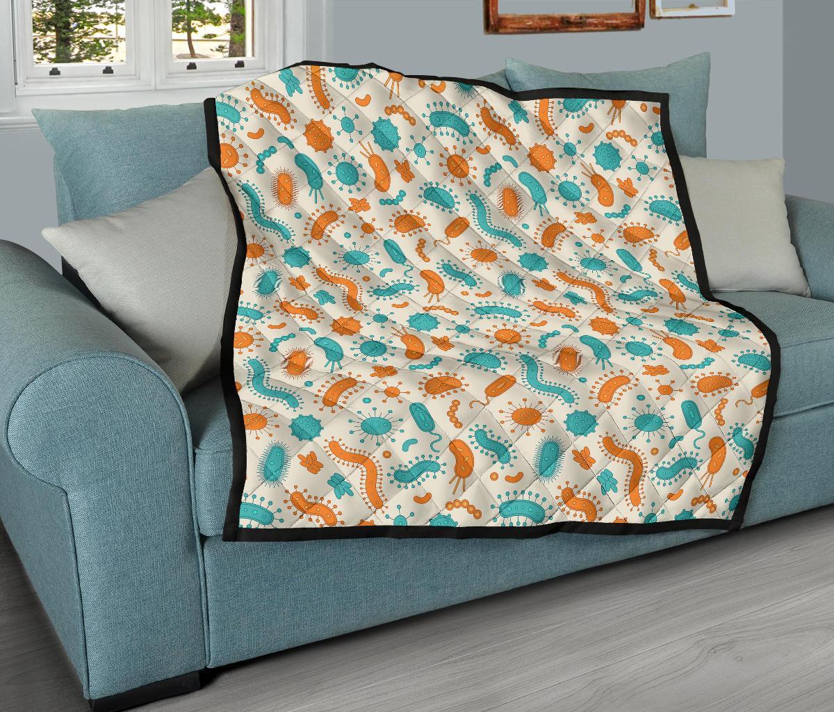 Bacteria Virus Print Pattern Quilt-grizzshop