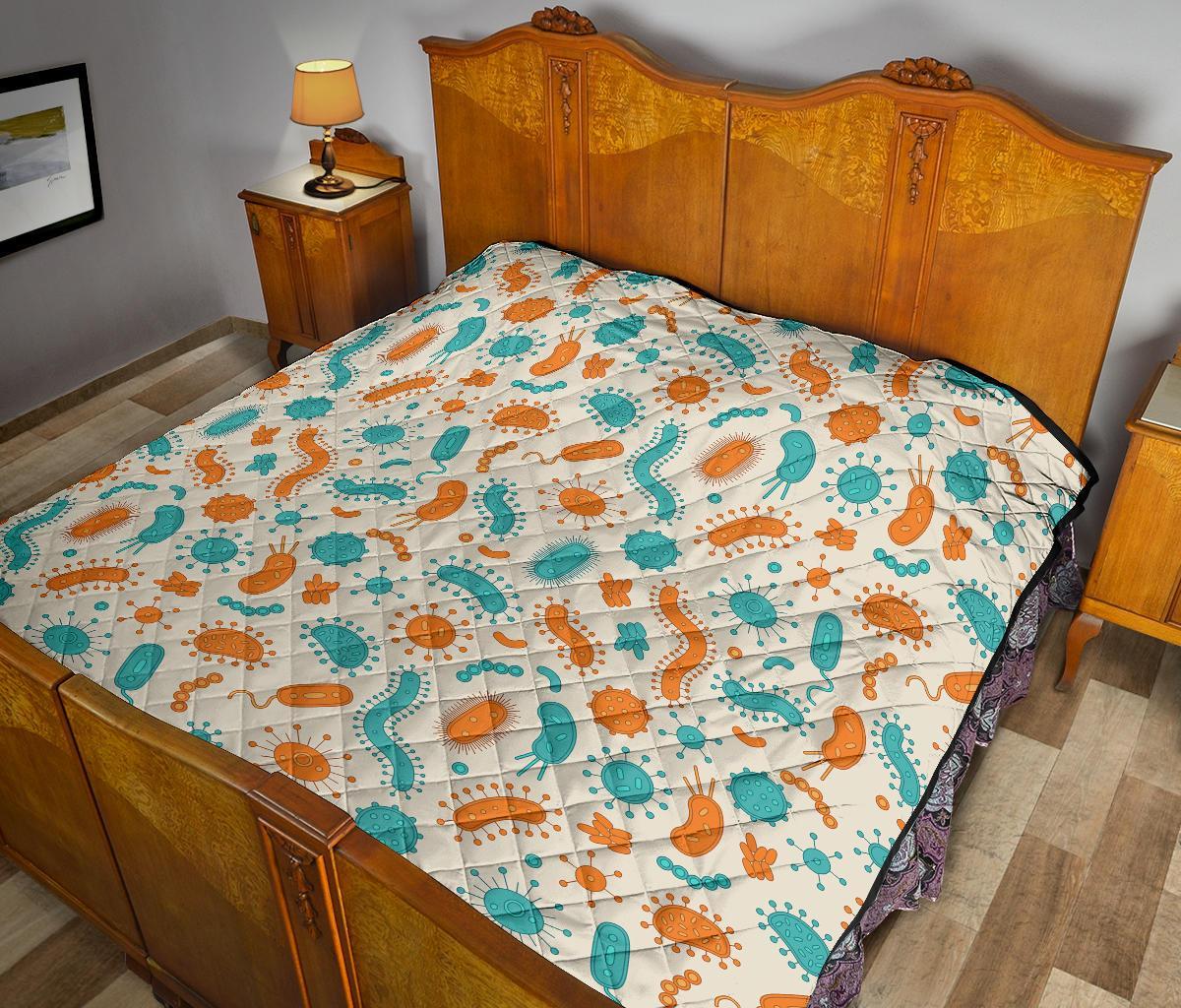 Bacteria Virus Print Pattern Quilt-grizzshop