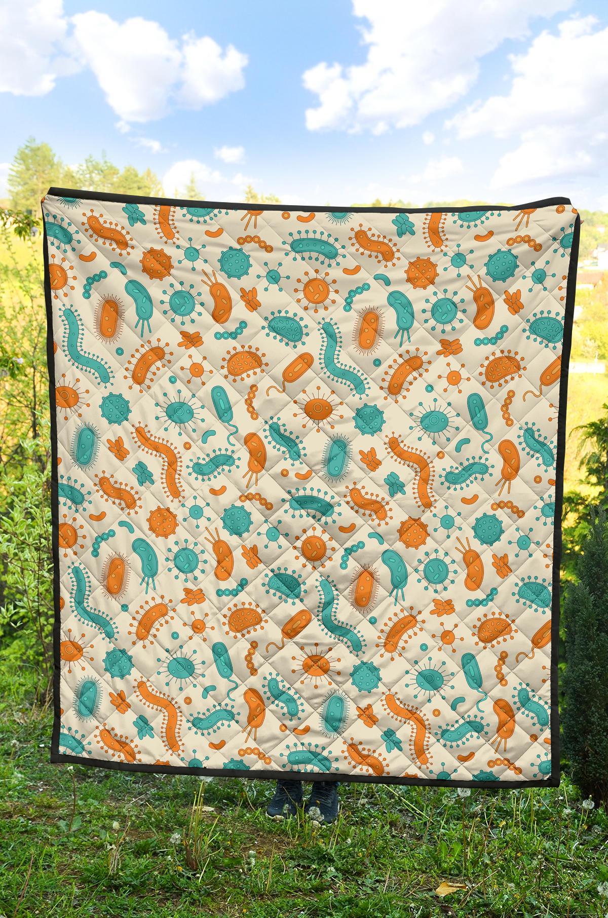 Bacteria Virus Print Pattern Quilt-grizzshop