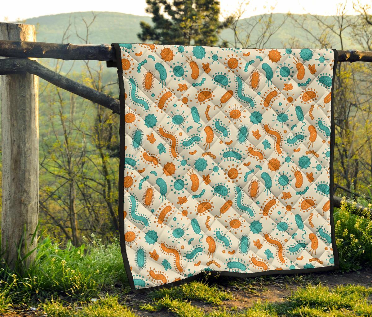 Bacteria Virus Print Pattern Quilt-grizzshop