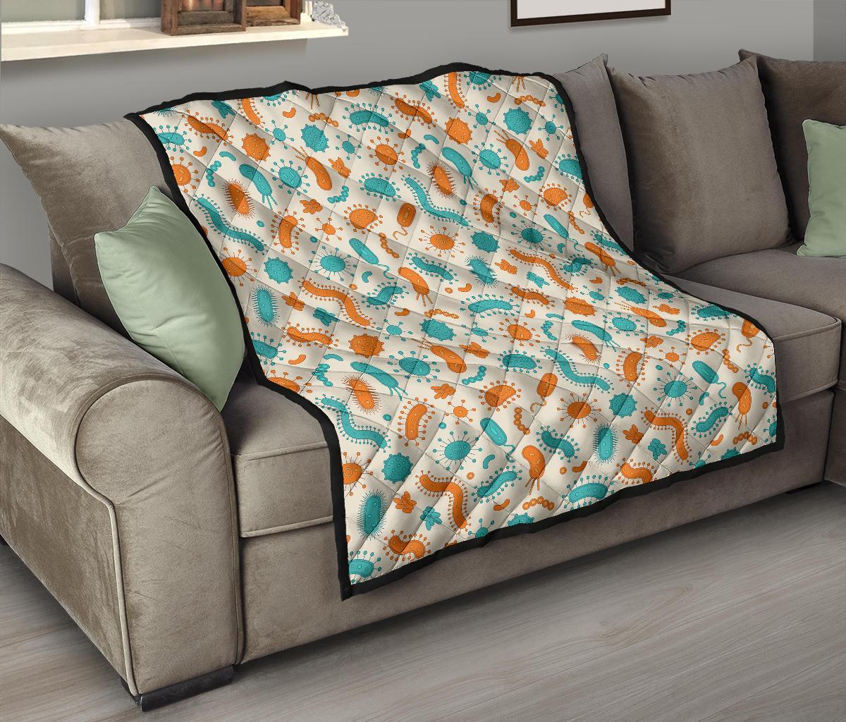 Bacteria Virus Print Pattern Quilt-grizzshop