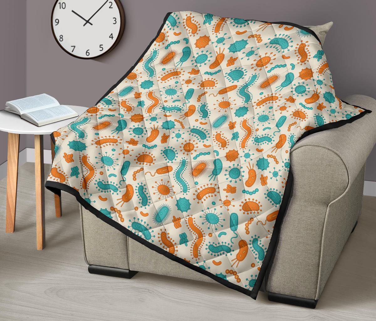 Bacteria Virus Print Pattern Quilt-grizzshop