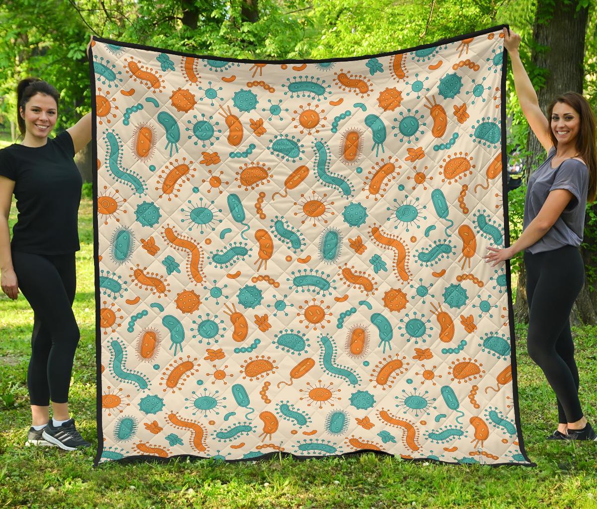 Bacteria Virus Print Pattern Quilt-grizzshop