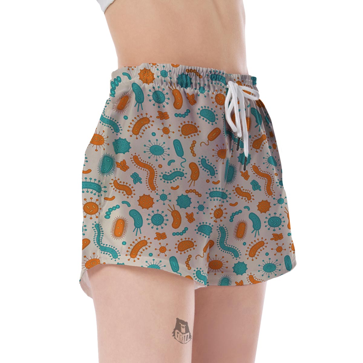 Bacteria Virus Print Pattern Women's Shorts-grizzshop