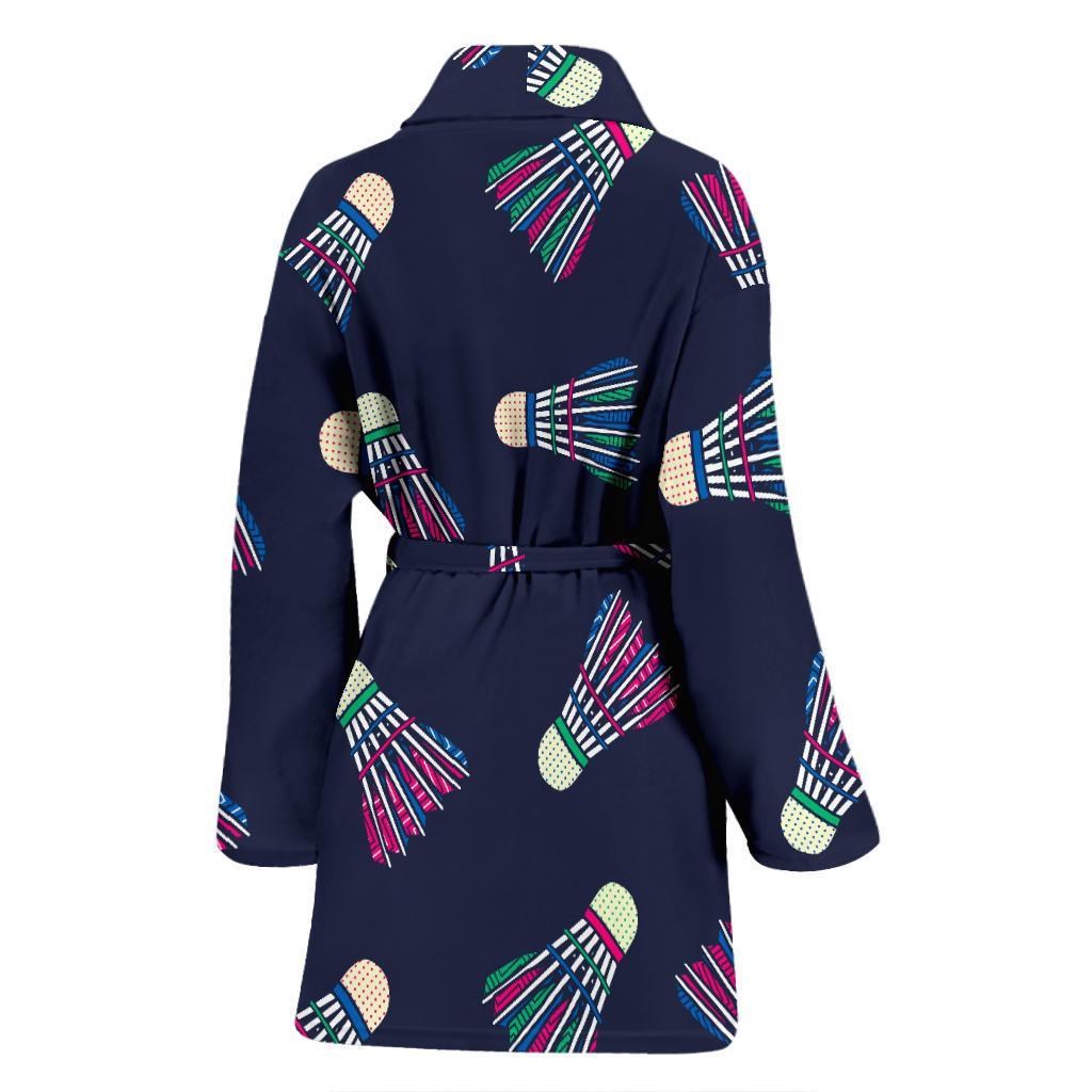 Badminton Ball Pattern Print Women Long Robe-grizzshop