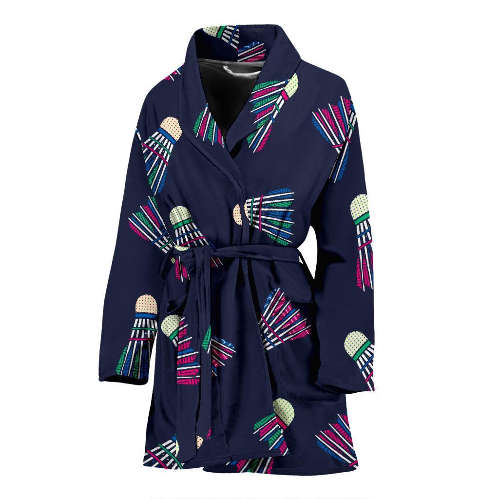 Badminton Ball Pattern Print Women Long Robe-grizzshop