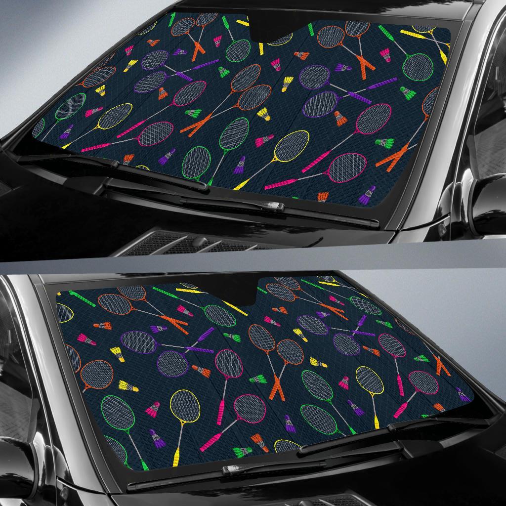 Badminton Colorful Pattern Print Car Sun Shade-grizzshop