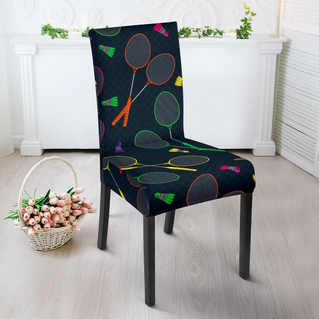 Badminton Colorful Pattern Print Chair Cover-grizzshop
