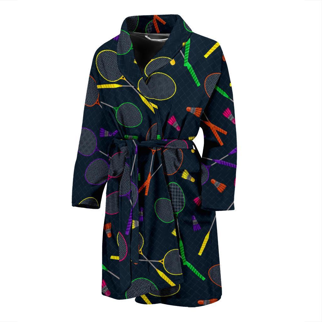 Badminton Colorful Pattern Print Men Long Robe-grizzshop