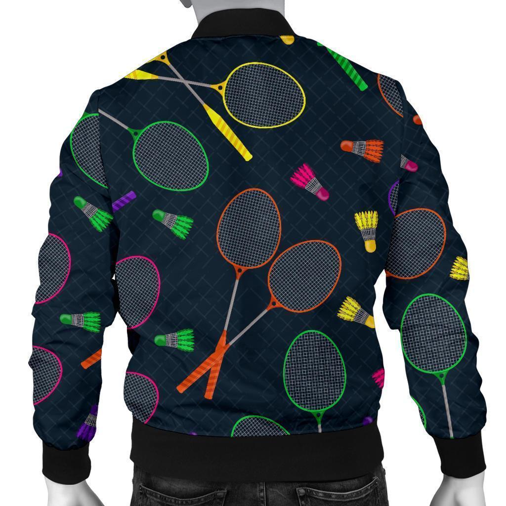 Badminton Colorful Pattern Print Men's Bomber Jacket-grizzshop