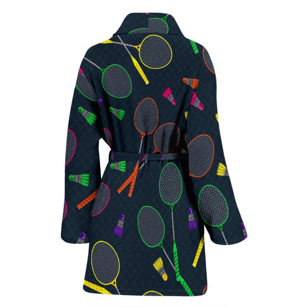 Badminton Colorful Pattern Print Women Long Robe-grizzshop