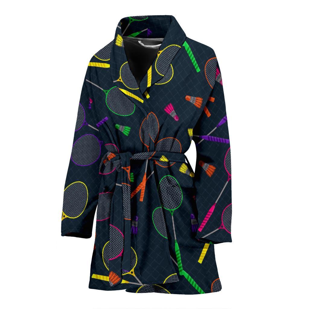 Badminton Colorful Pattern Print Women Long Robe-grizzshop