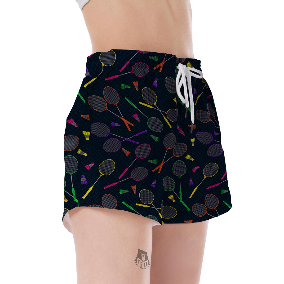Badminton Colorful Pattern Print Women's Shorts-grizzshop
