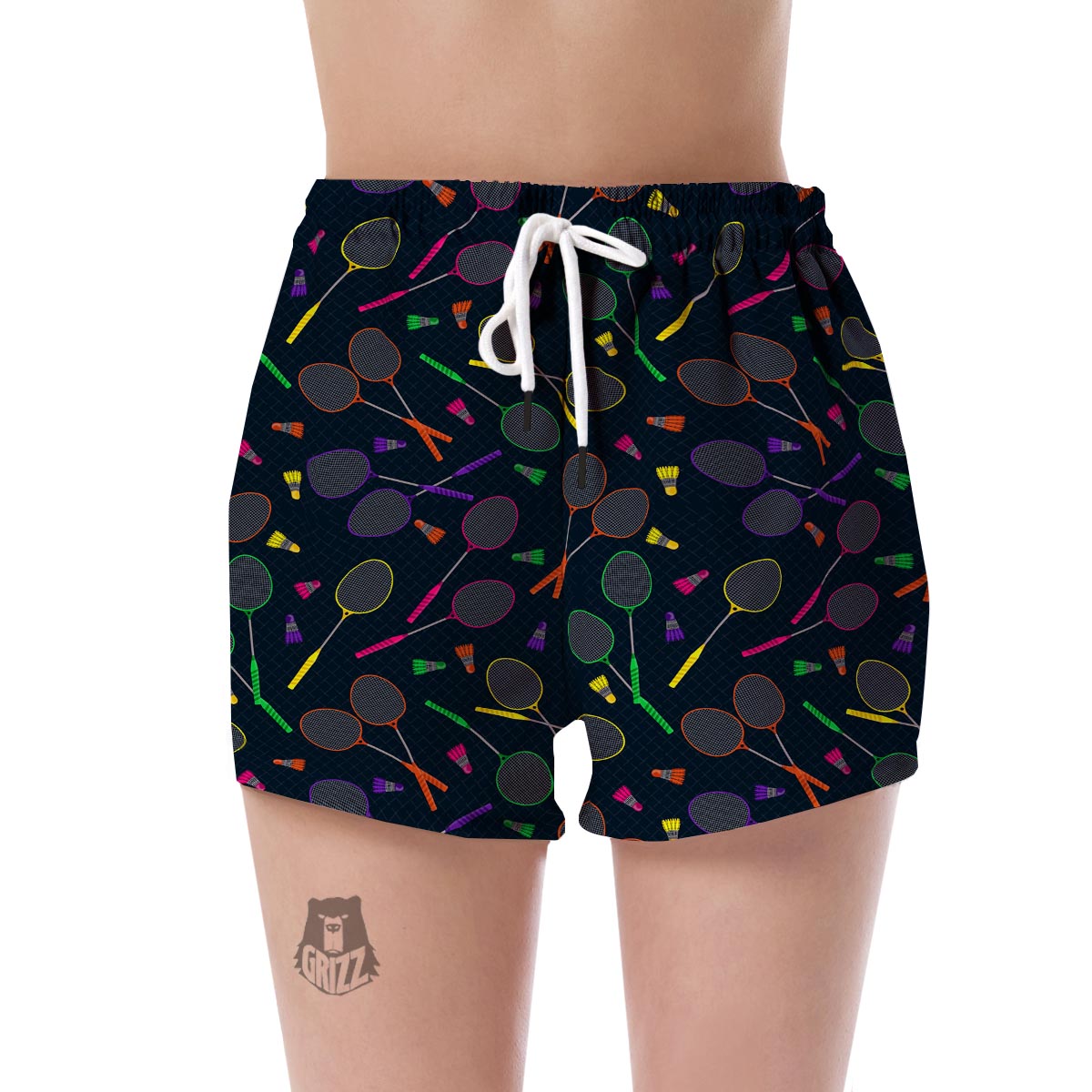 Badminton Colorful Pattern Print Women's Shorts-grizzshop