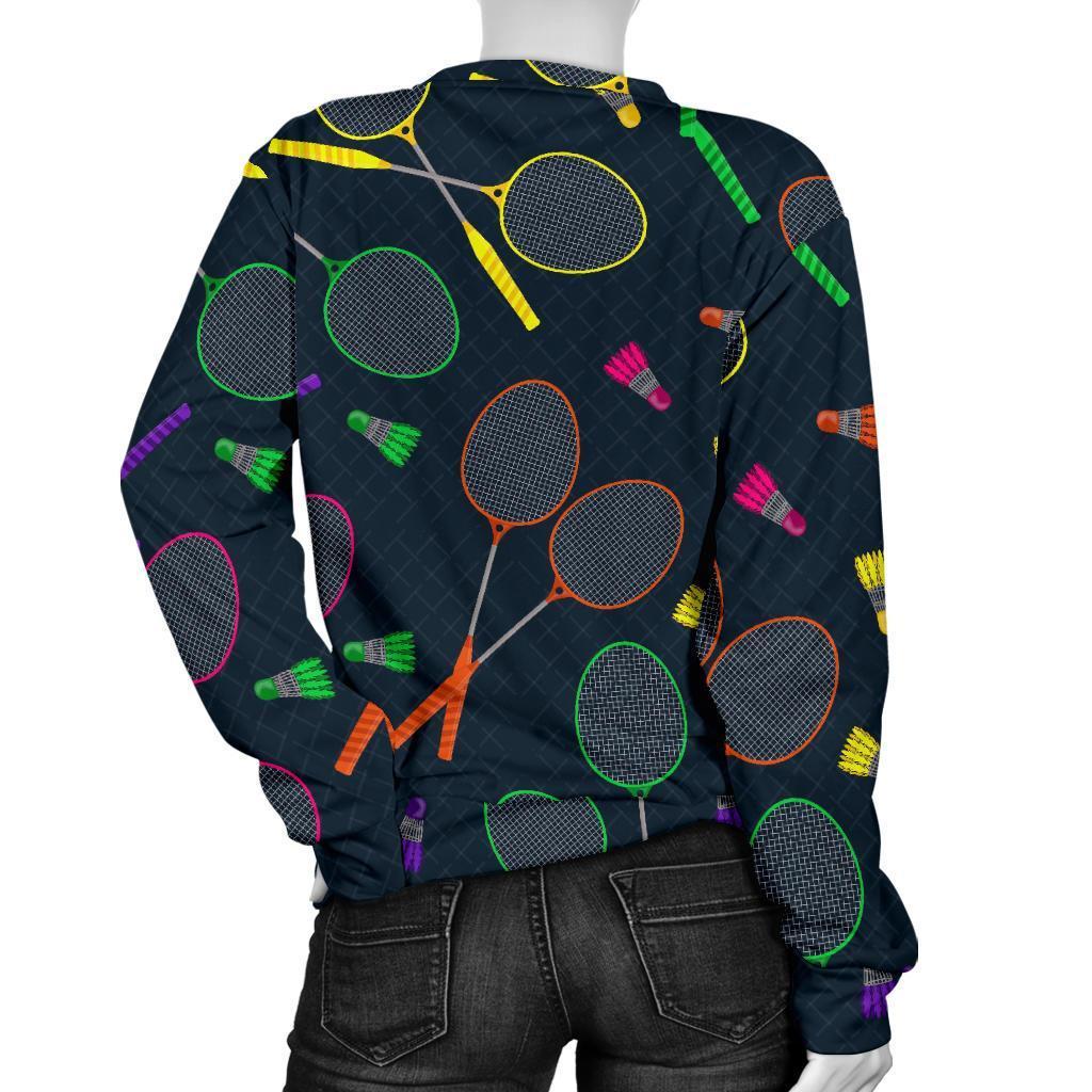 Badminton Colorful Pattern Print Women's Sweatshirt-grizzshop