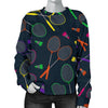 Badminton Colorful Pattern Print Women's Sweatshirt-grizzshop