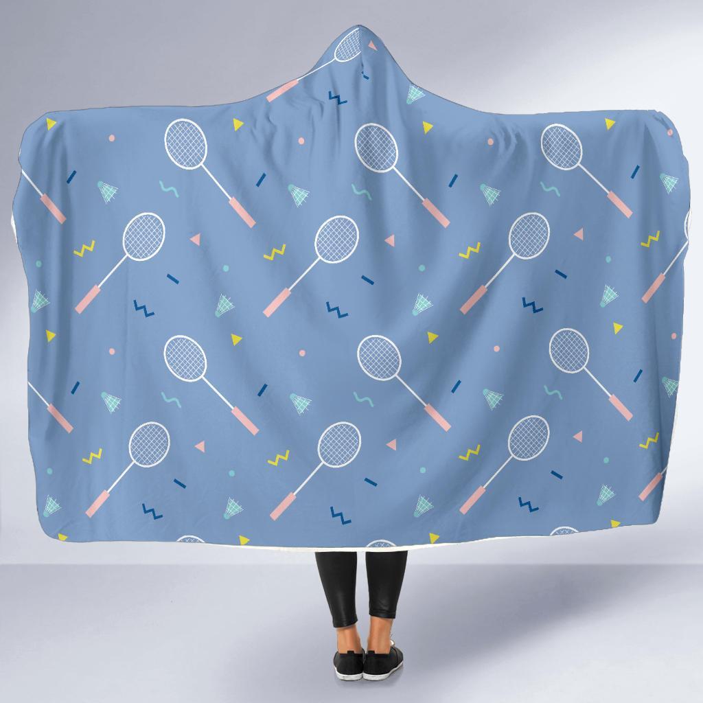 Badminton Cute Print Pattern Hooded Blanket-grizzshop