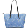 Badminton Cute Print Pattern Leather Tote Bag-grizzshop