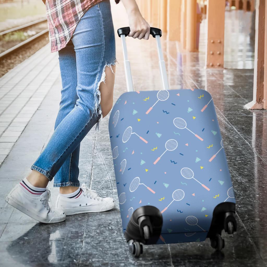 Badminton Cute Print Pattern Luggage Cover Protector-grizzshop