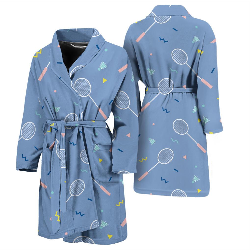 Badminton Cute Print Pattern Men Long Robe-grizzshop