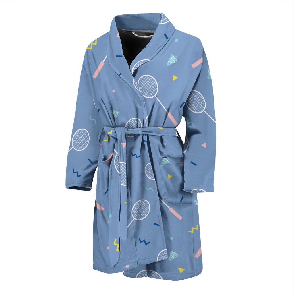 Badminton Cute Print Pattern Men Long Robe-grizzshop