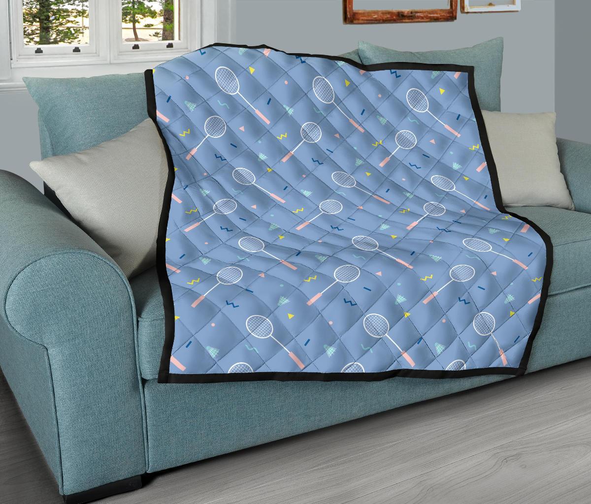 Badminton Cute Print Pattern Quilt-grizzshop