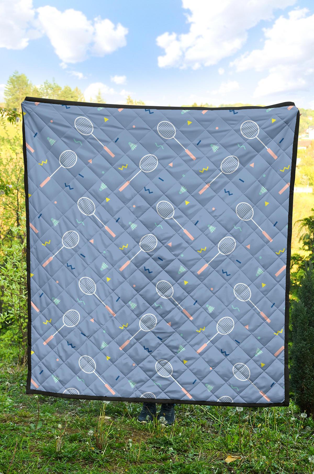 Badminton Cute Print Pattern Quilt-grizzshop