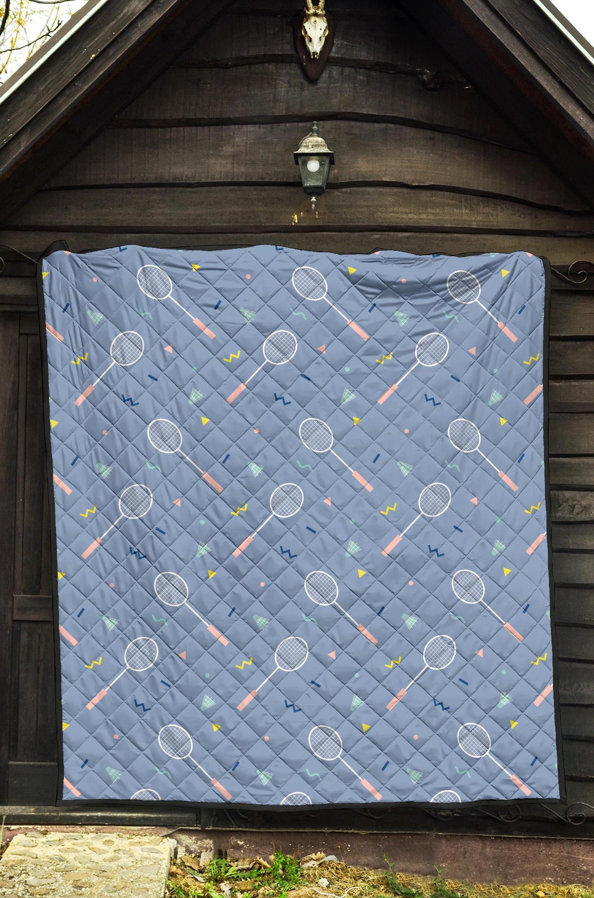 Badminton Cute Print Pattern Quilt-grizzshop