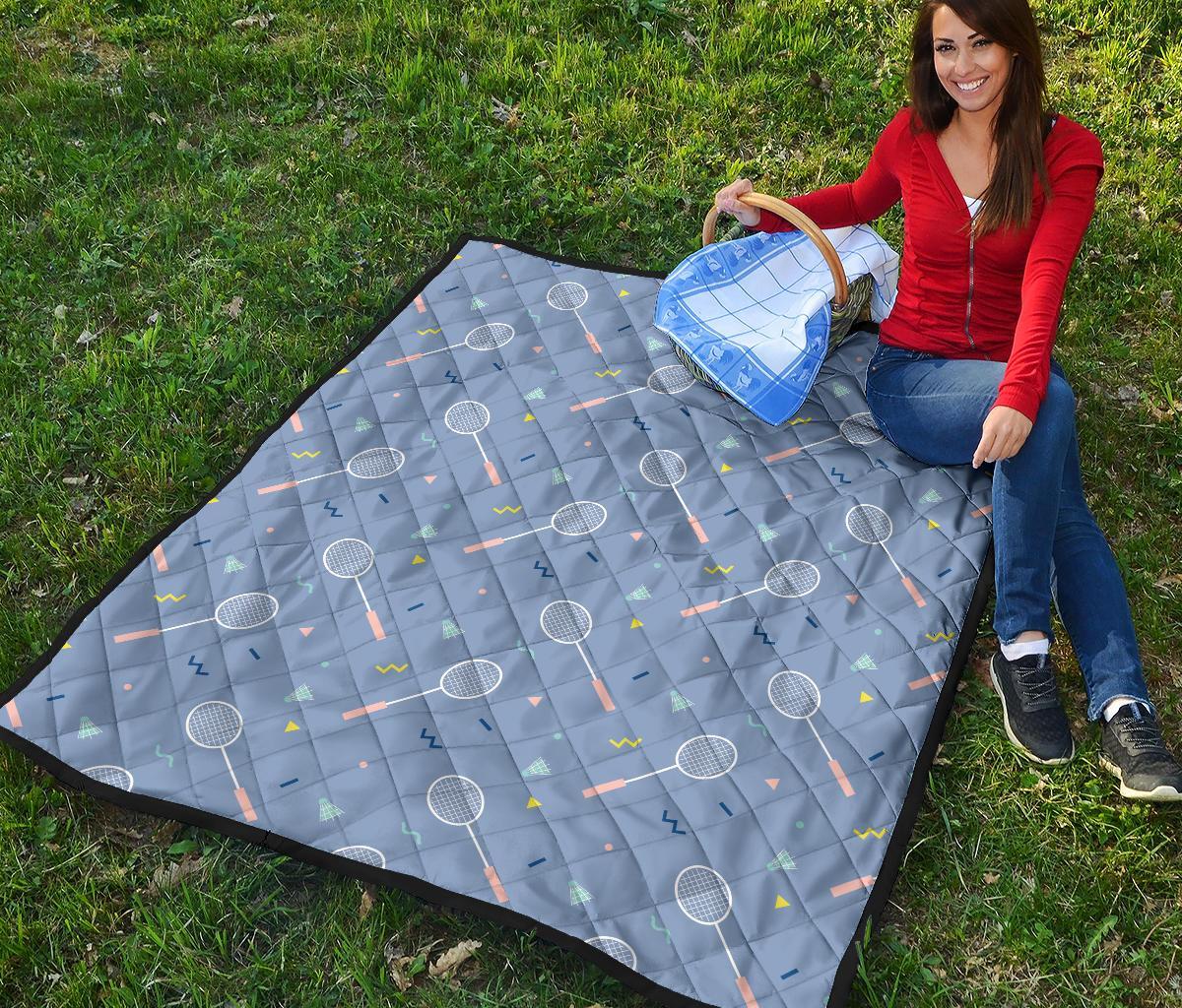 Badminton Cute Print Pattern Quilt-grizzshop