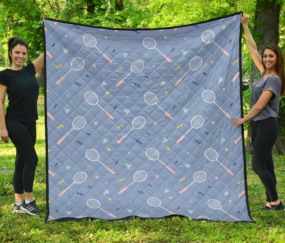 Badminton Cute Print Pattern Quilt-grizzshop