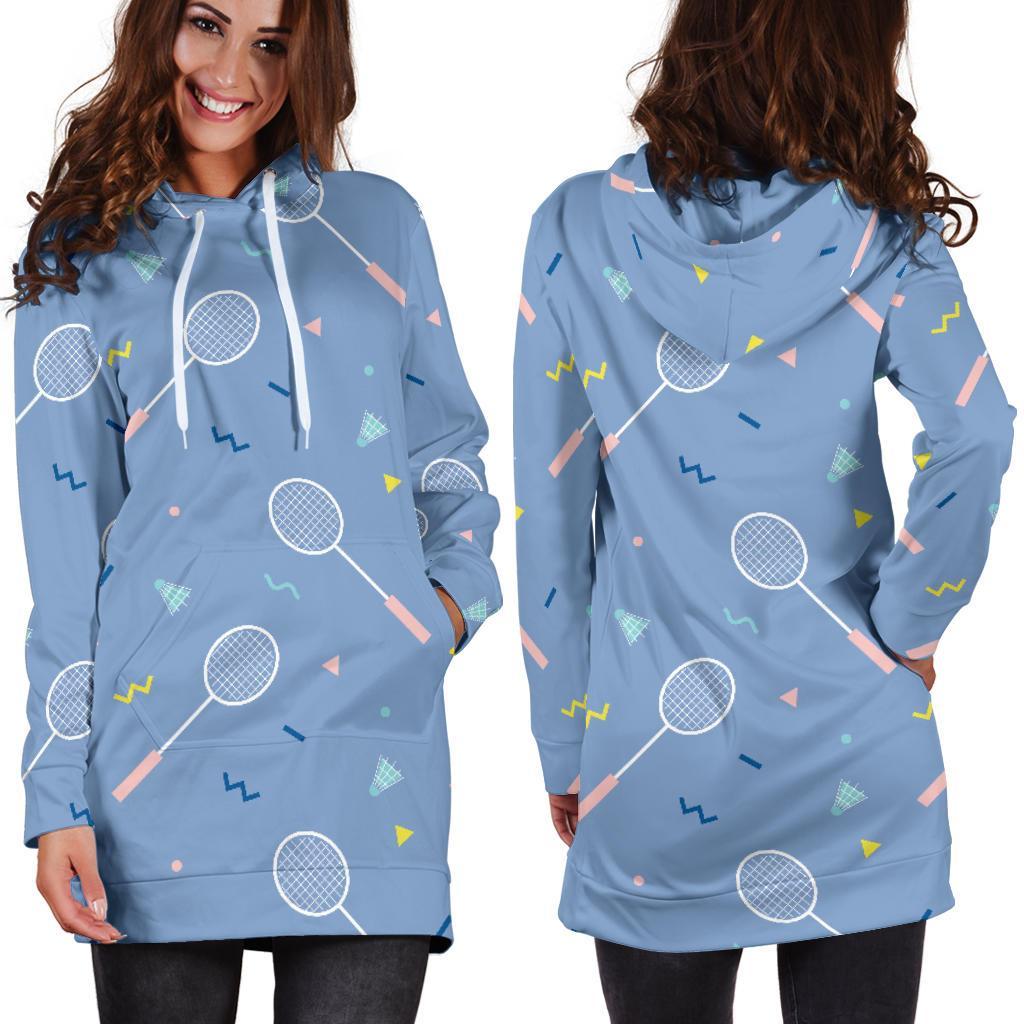 Badminton Cute Print Pattern Women Hoodie Dress-grizzshop