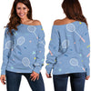 Badminton Cute Print Pattern Women Off Shoulder Sweatshirt-grizzshop