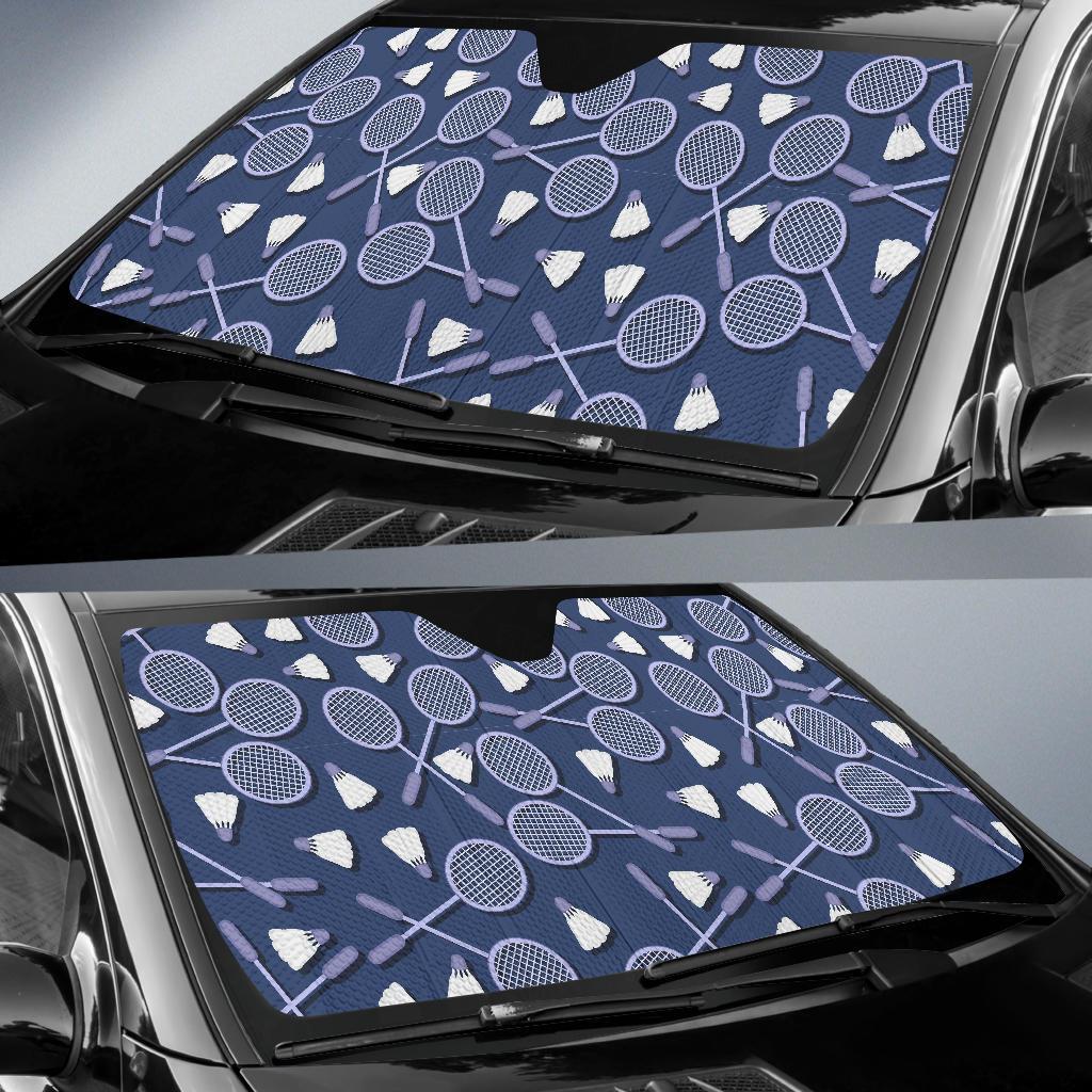 Badminton Pattern Print Car Sun Shade-grizzshop