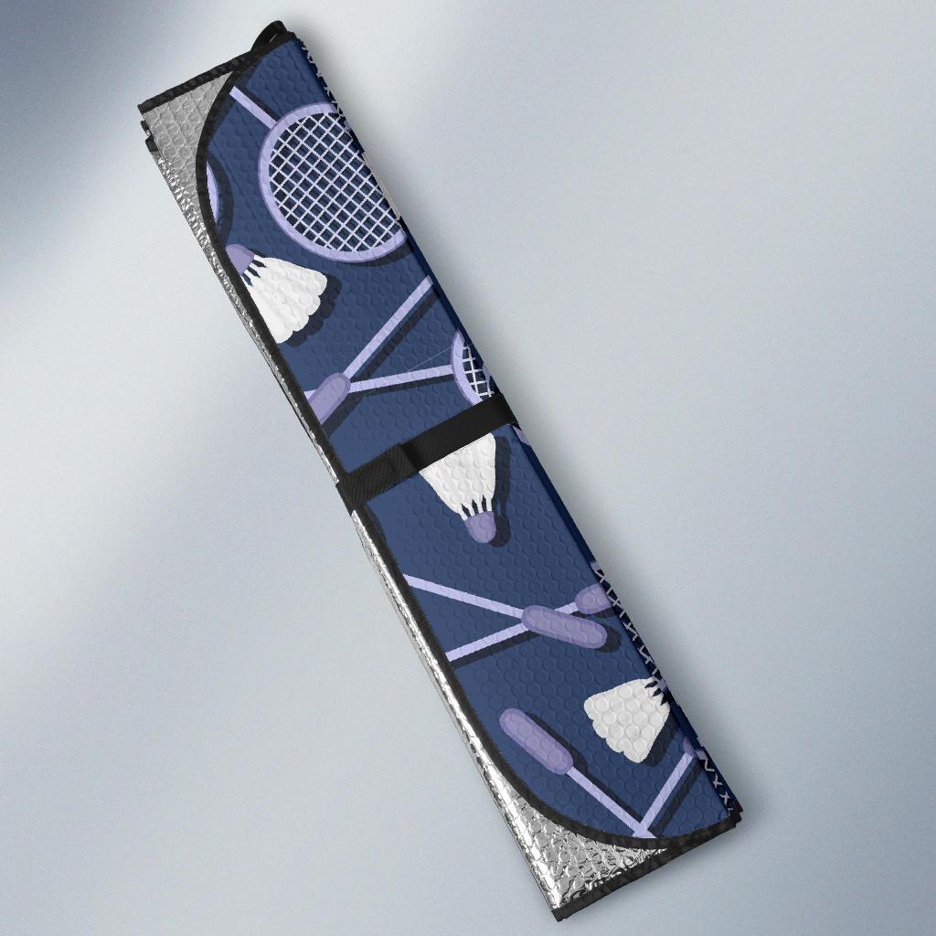 Badminton Pattern Print Car Sun Shade-grizzshop