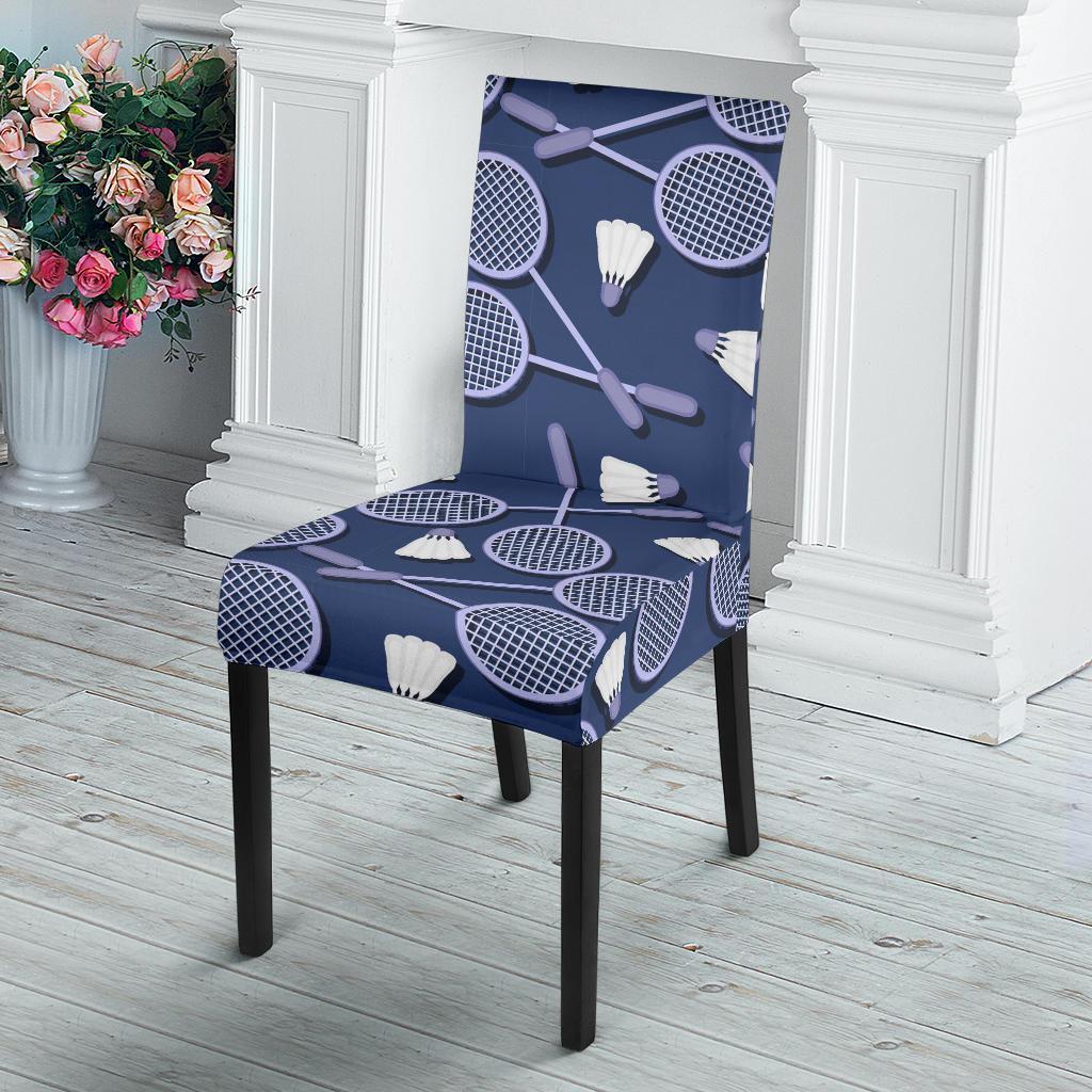 Badminton Pattern Print Chair Cover-grizzshop