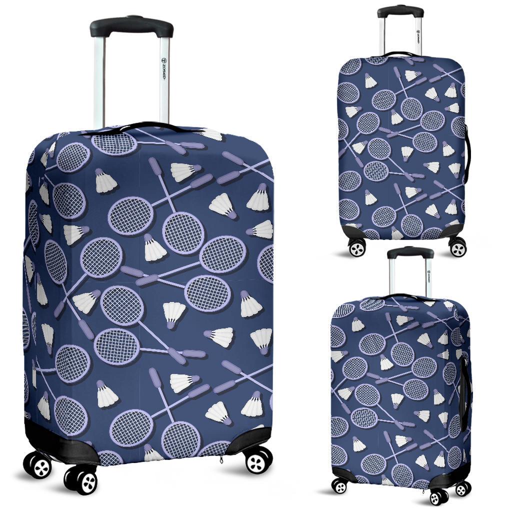 Badminton Pattern Print Luggage Cover Protector-grizzshop