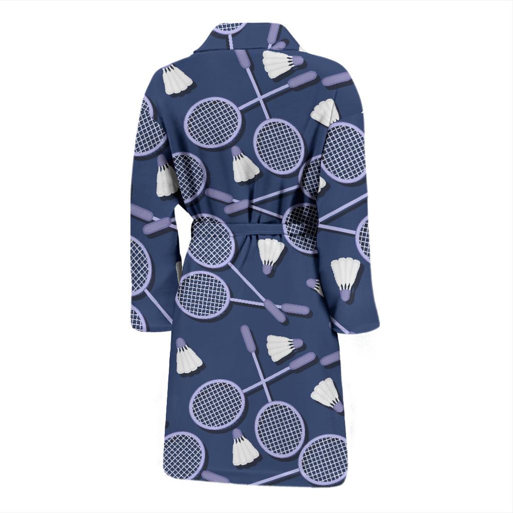 Badminton Pattern Print Men Long Robe-grizzshop