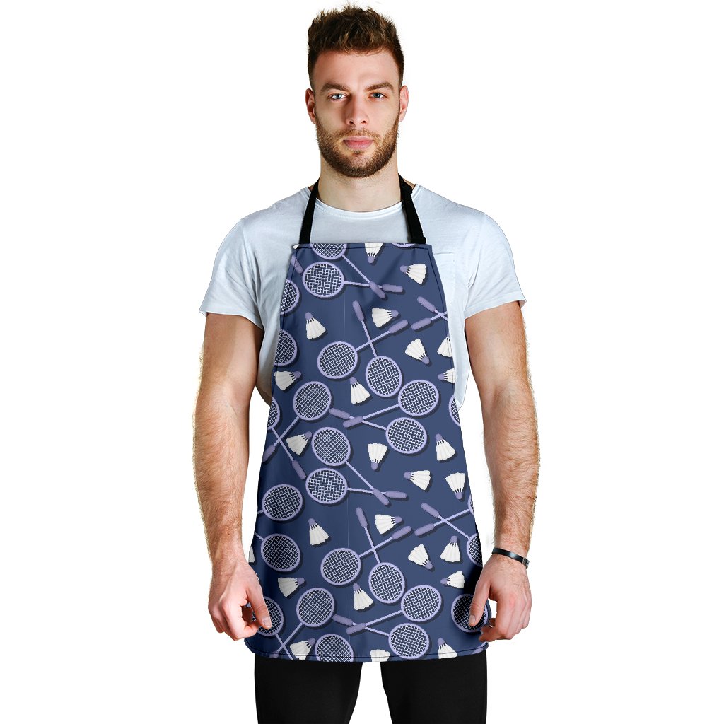 Badminton Pattern Print Men's Apron-grizzshop