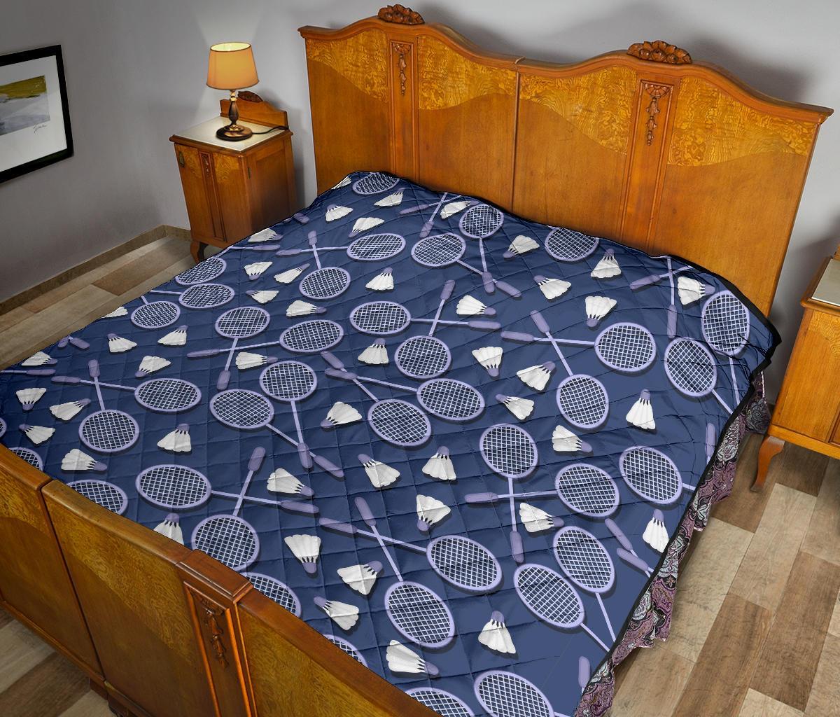 Badminton Pattern Print Quilt-grizzshop