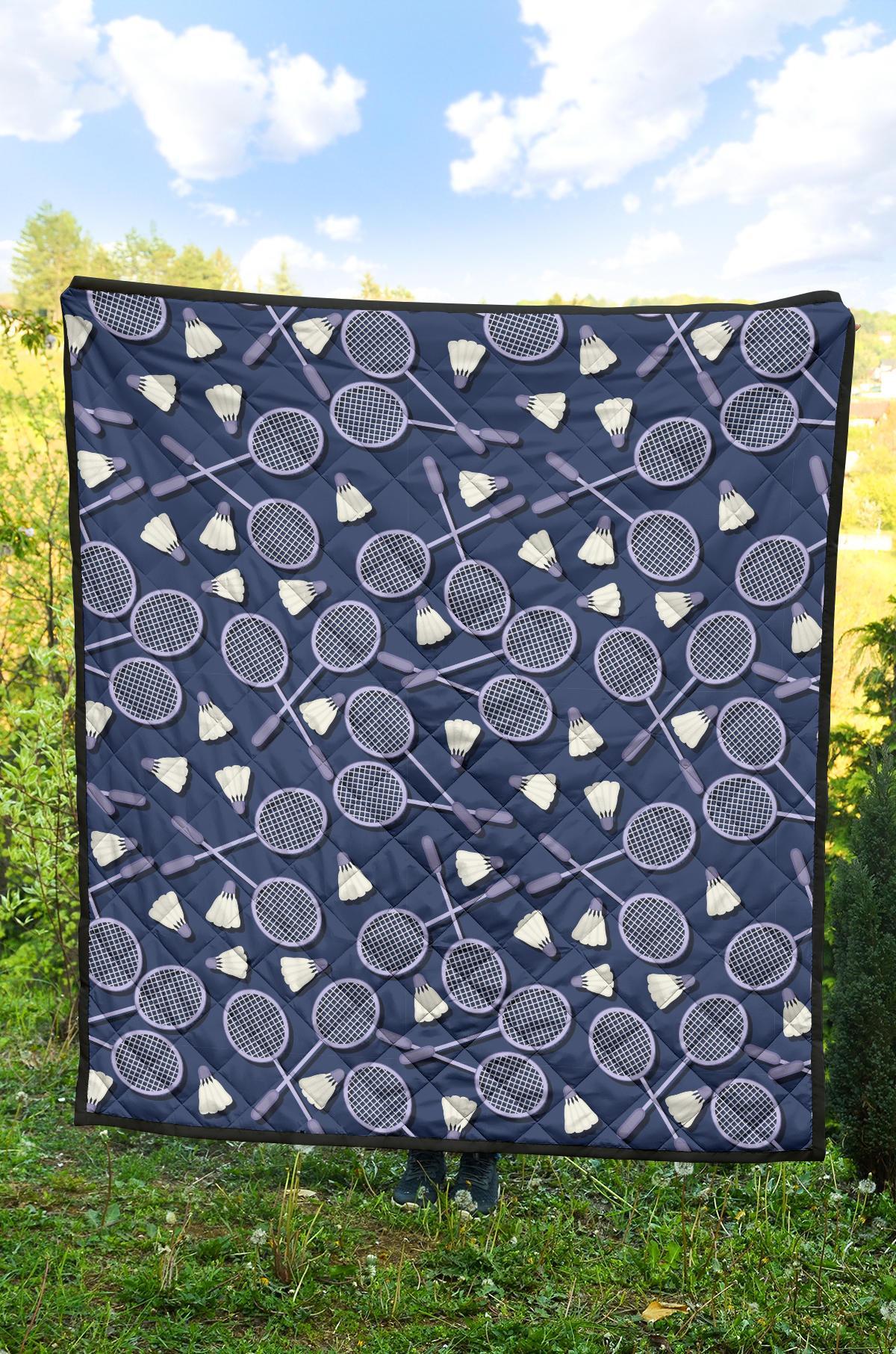 Badminton Pattern Print Quilt-grizzshop