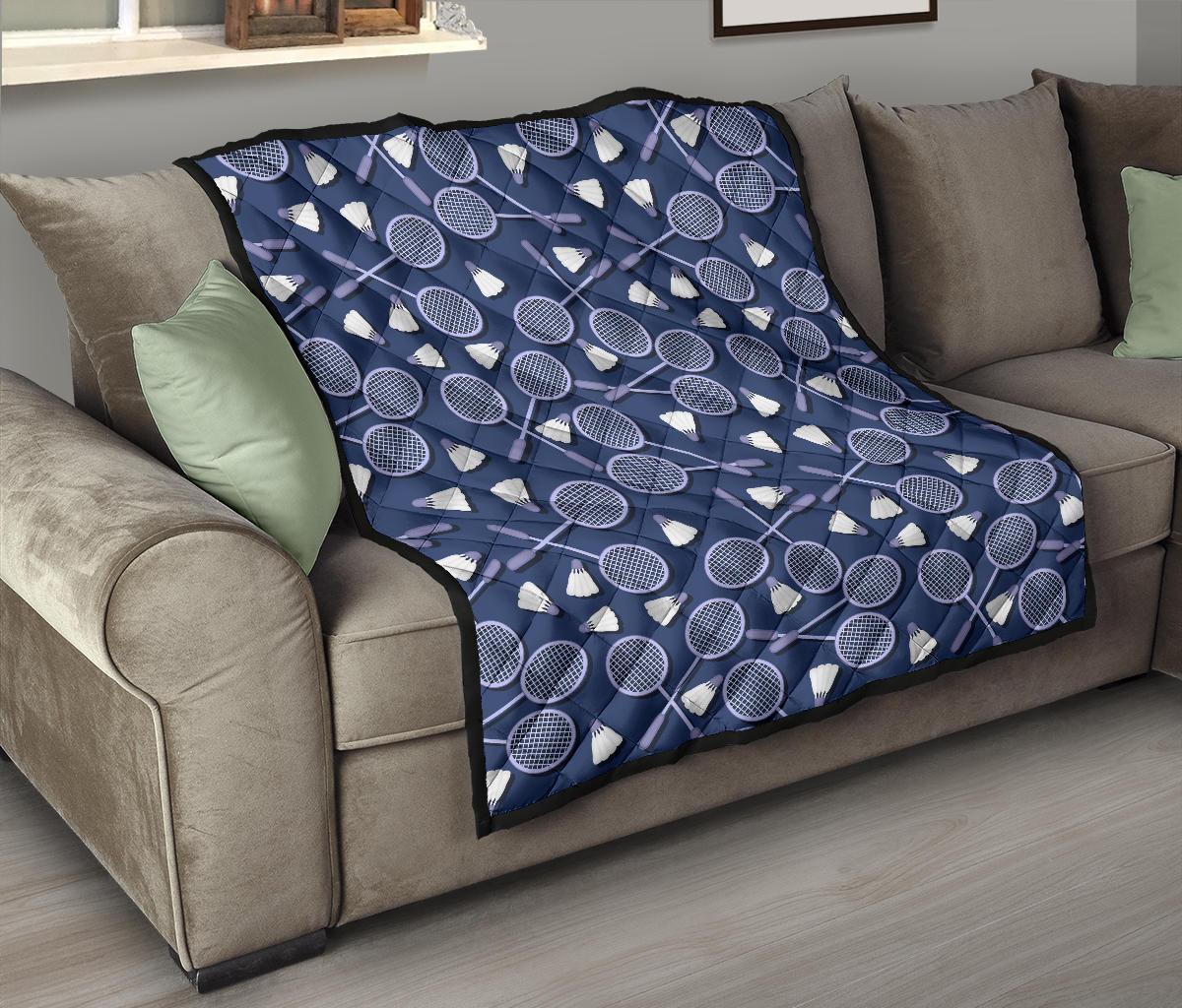 Badminton Pattern Print Quilt-grizzshop