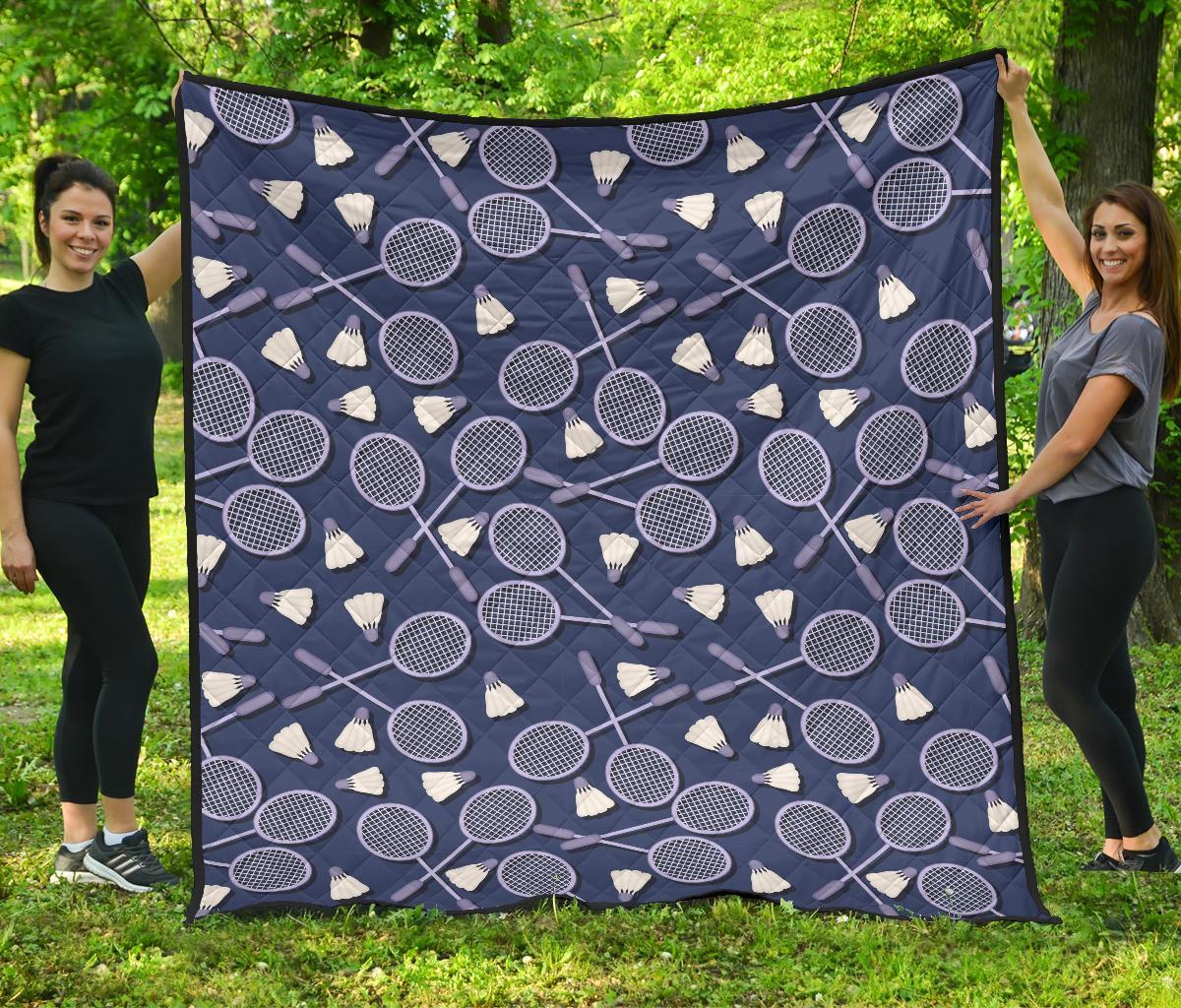 Badminton Pattern Print Quilt-grizzshop