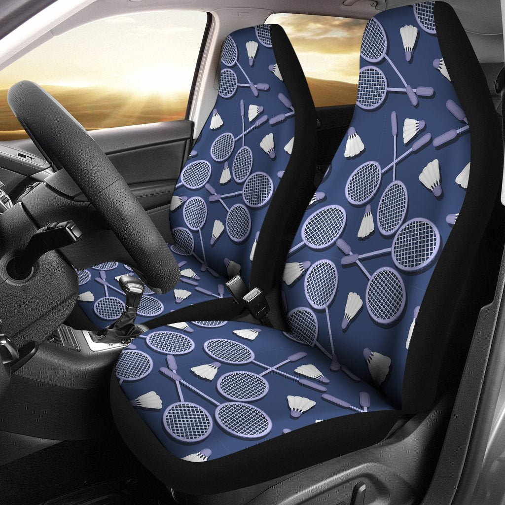 Badminton Pattern Print Universal Fit Car Seat Covers-grizzshop