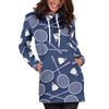 Badminton Pattern Print Women Hoodie Dress-grizzshop