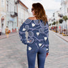 Badminton Pattern Print Women Off Shoulder Sweatshirt-grizzshop