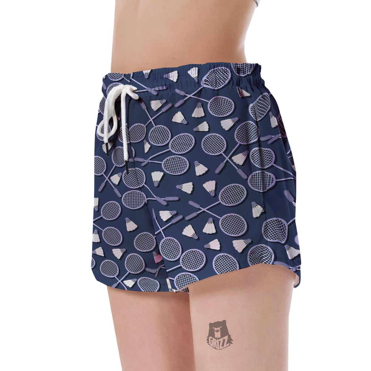 Badminton Pattern Print Women's Shorts-grizzshop