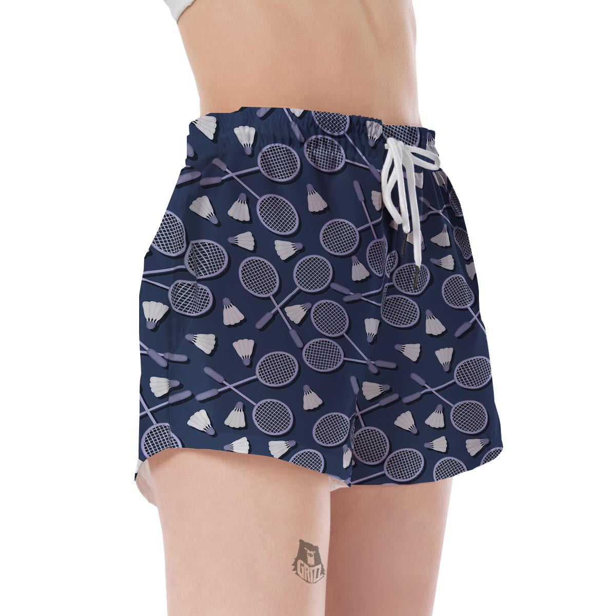 Badminton Pattern Print Women's Shorts-grizzshop