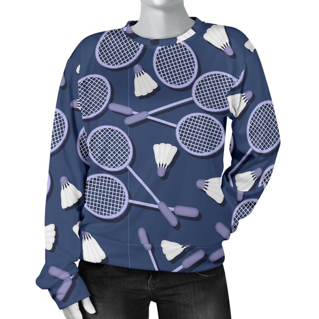 Badminton Pattern Print Women's Sweatshirt-grizzshop