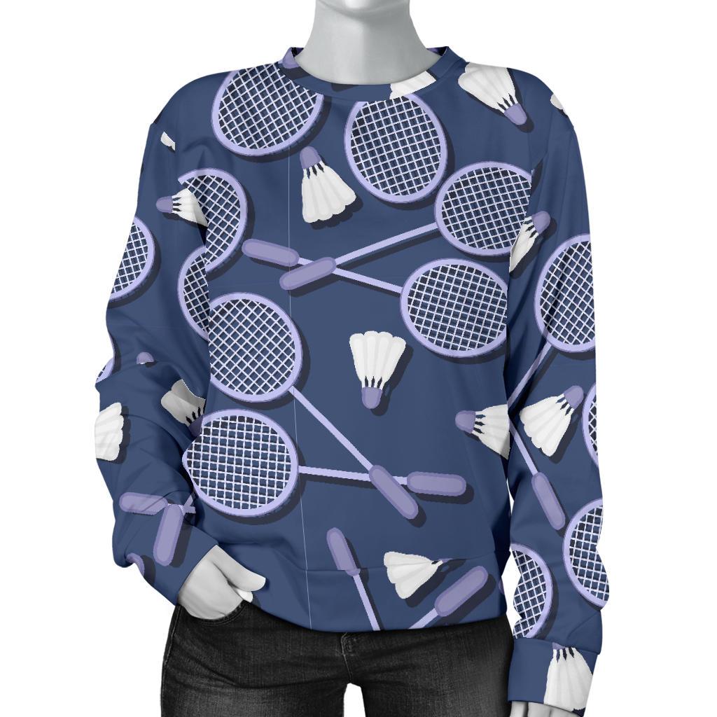 Badminton Pattern Print Women's Sweatshirt-grizzshop